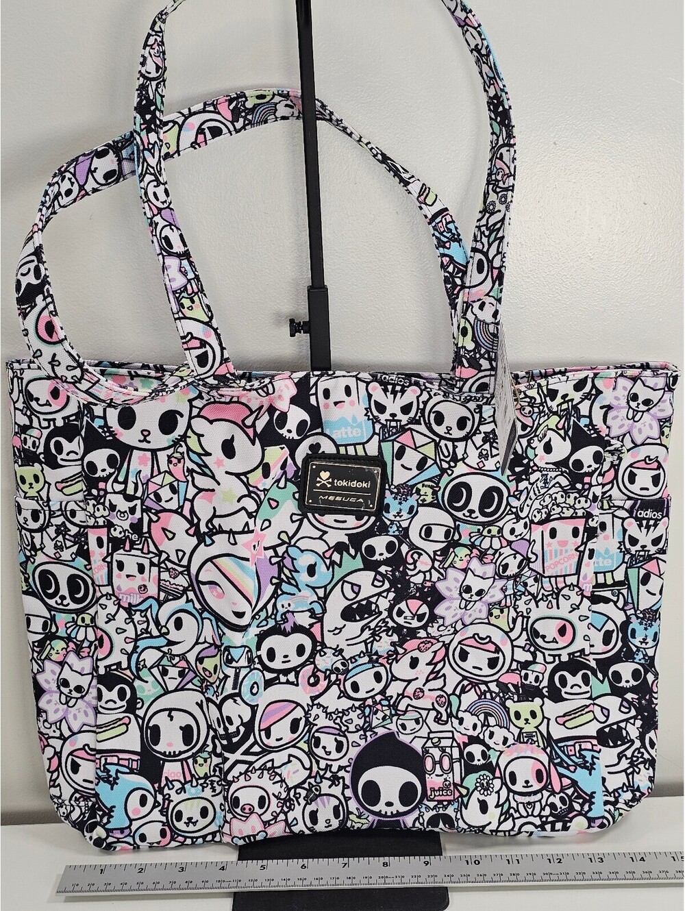 Tokidoki Mesuca Multicolor Canvas Tote Bag with Character Print